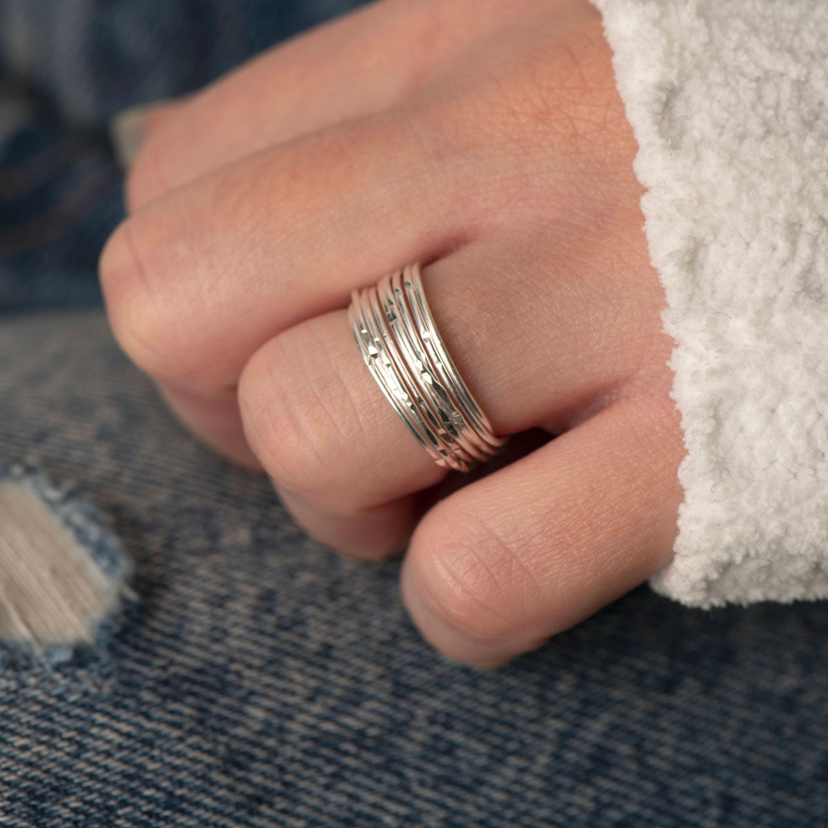 Bague multi anneaux argent