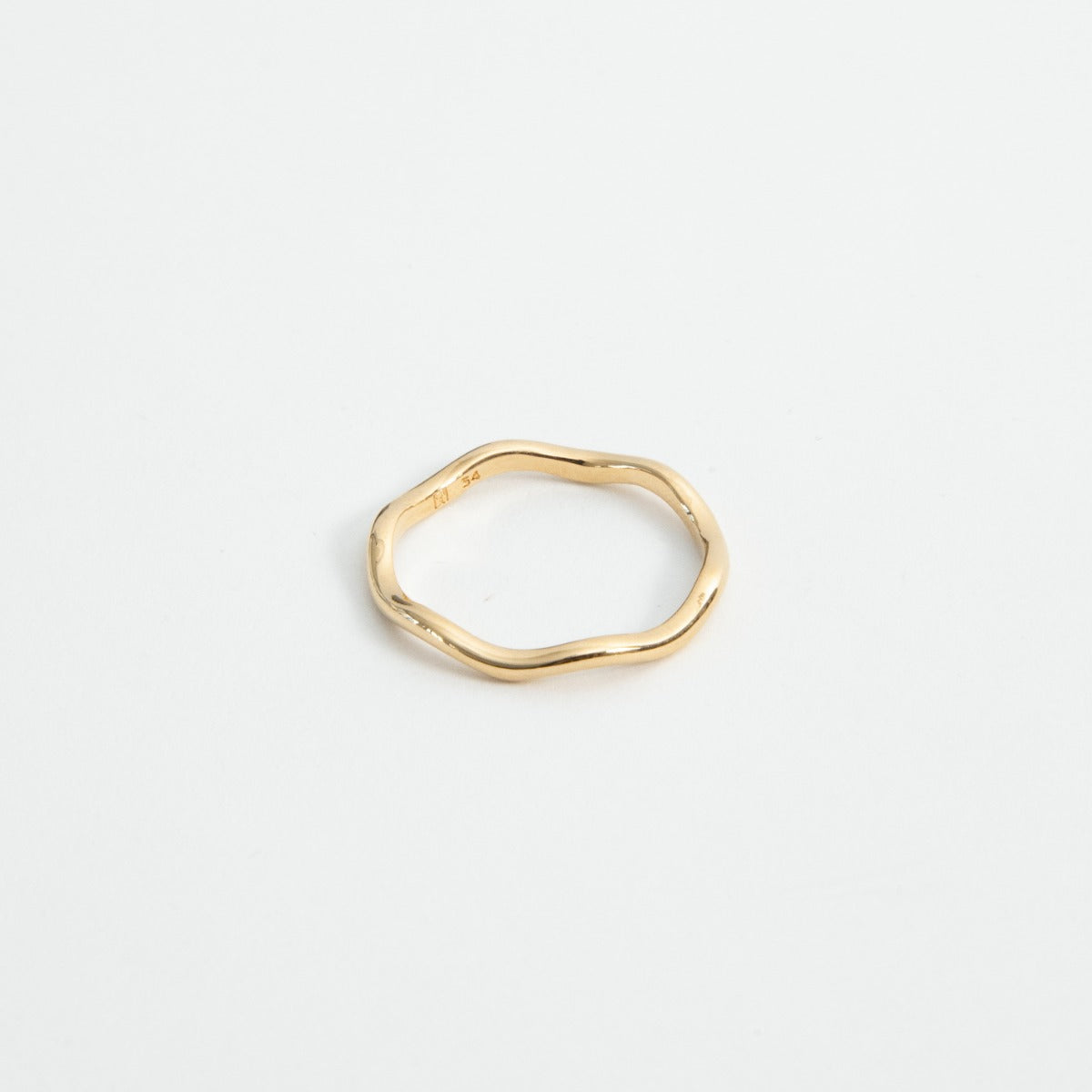 Bague Ondulee plaque or