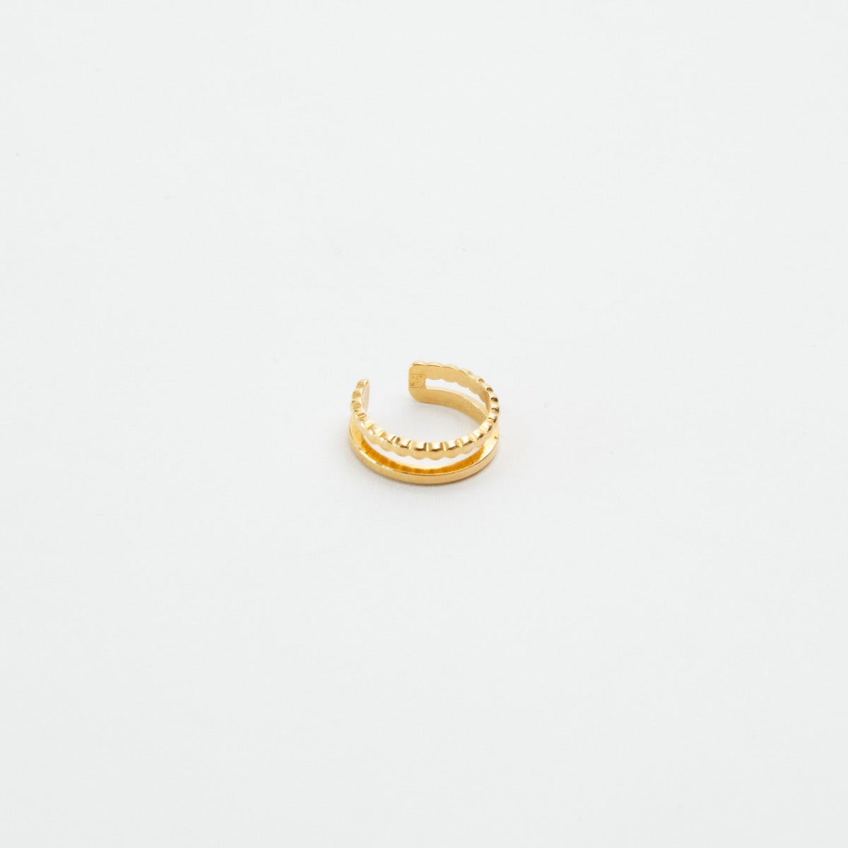 Bijou d'oreille Ear cuff lisse et perlé plaqué or