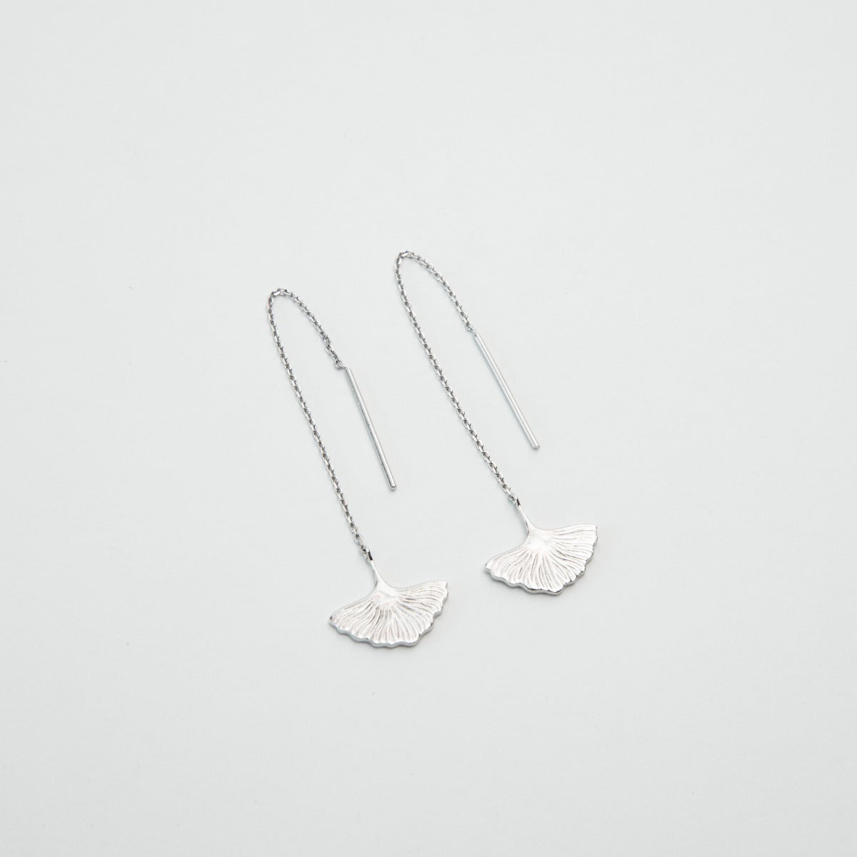 Boucles d'oreilles Papyrus sur chaîne argent massif
