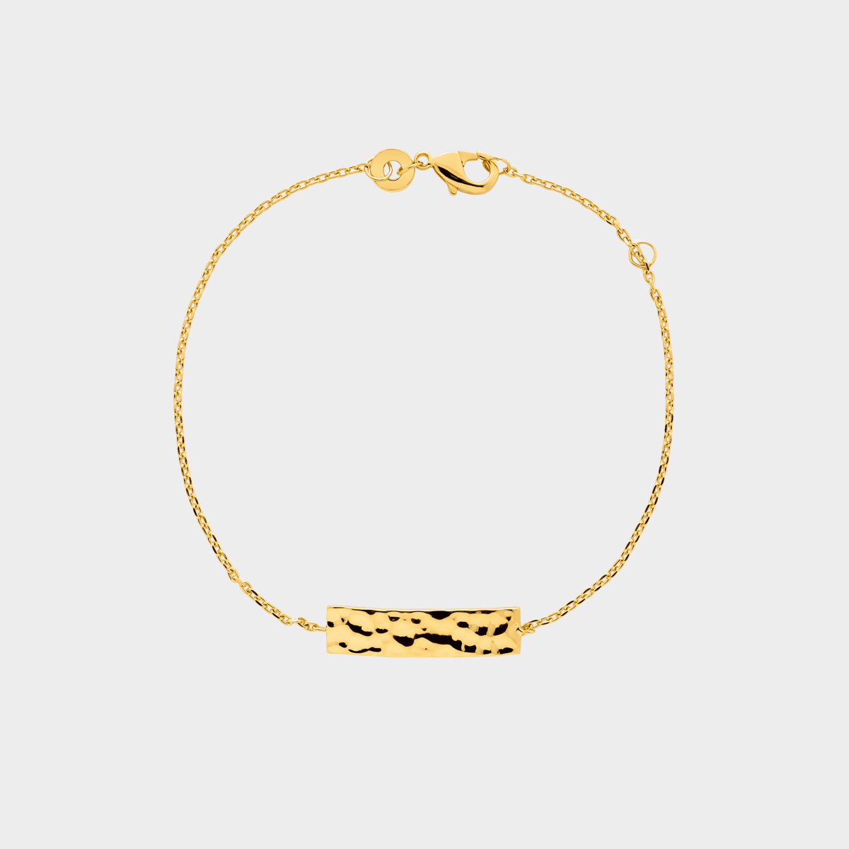 Bracelet Gourmette martelée plaqué or