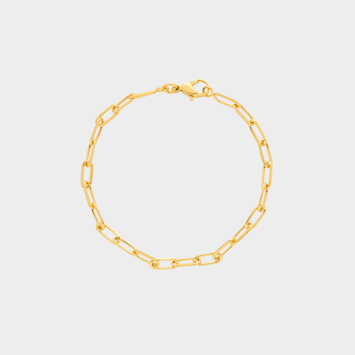 Bracelet chaîne maillon ovale plaqué or 1 cm