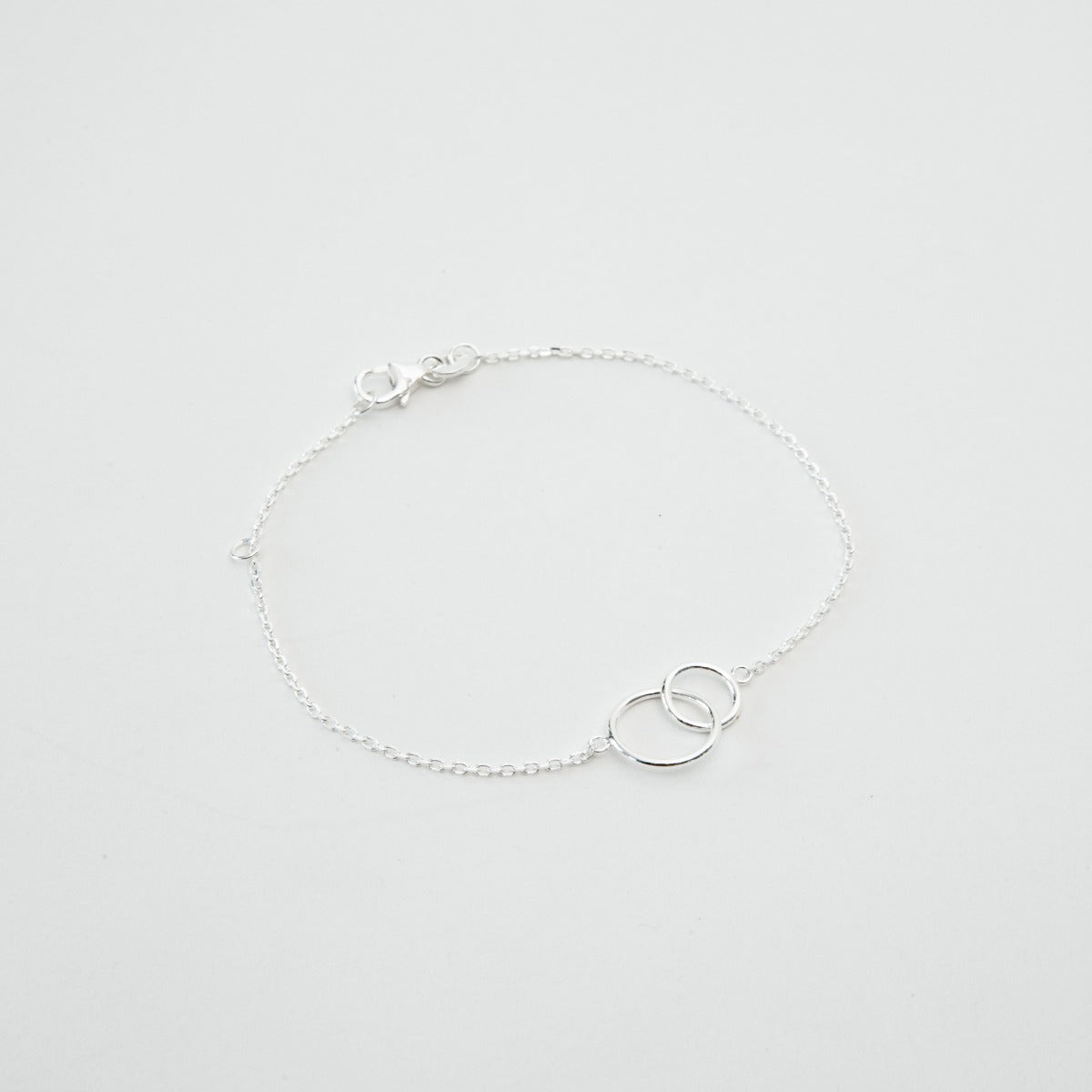 Bracelet duo d'anneaux argent massif