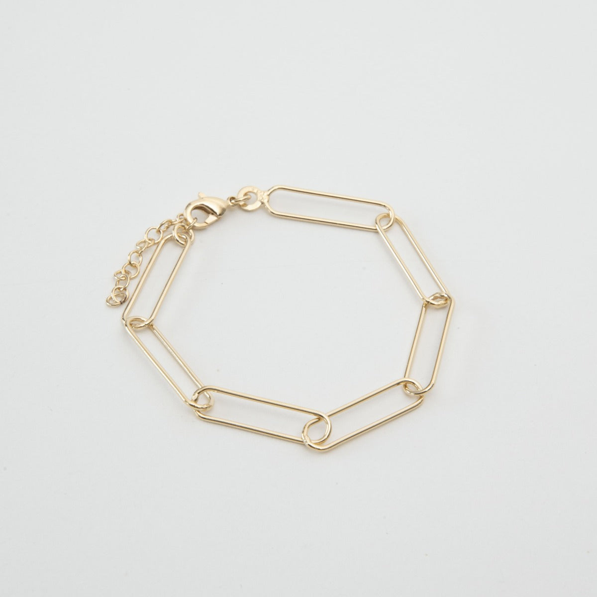Bracelet à maillons larges plaqué or Tandem