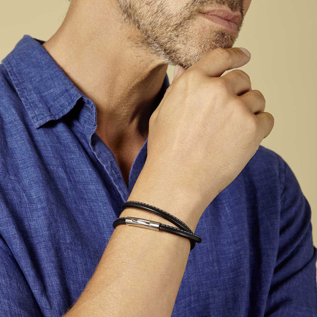Bracelet le Chic Couture marron et beige pour homme