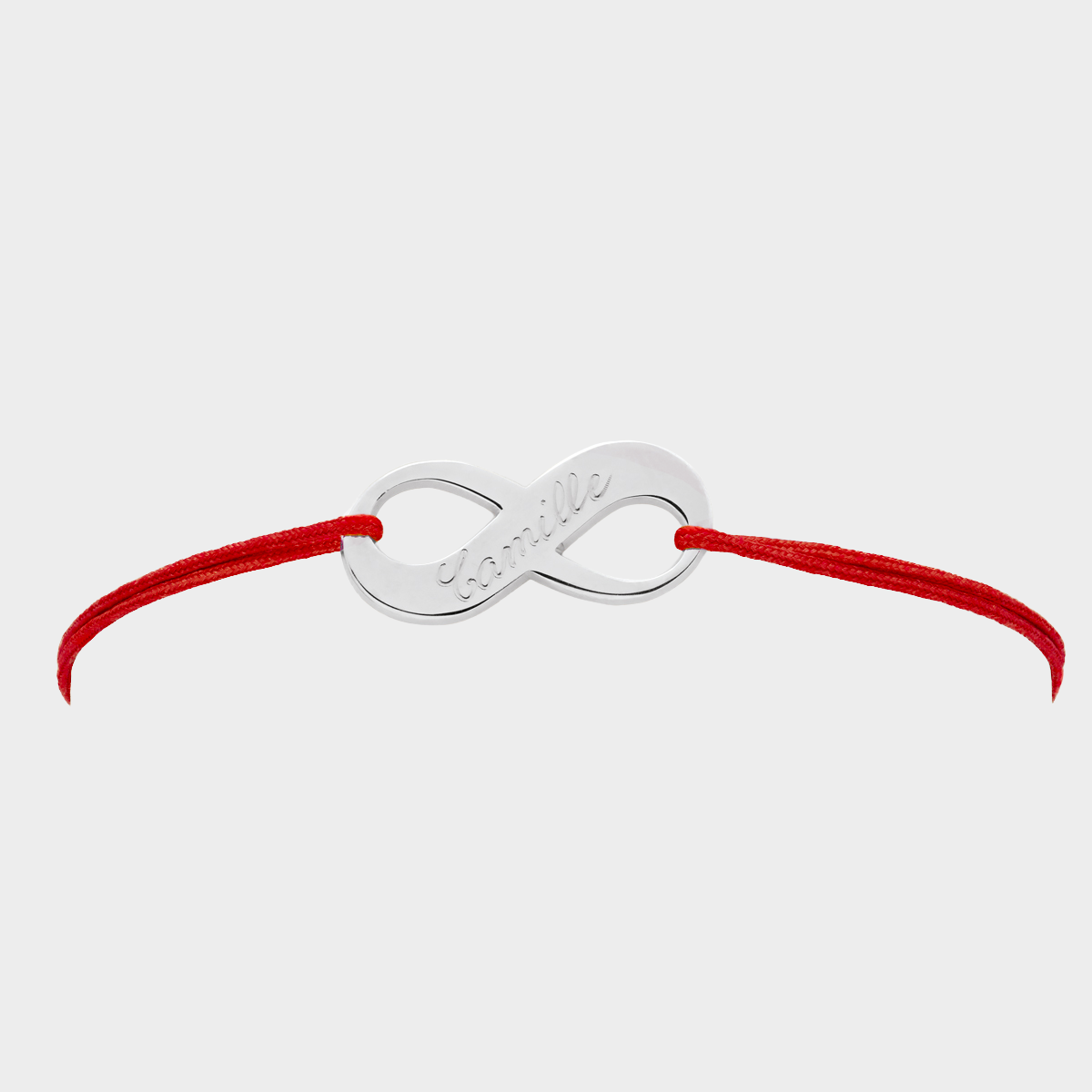 Bracelet mini infini sur coton fin argent