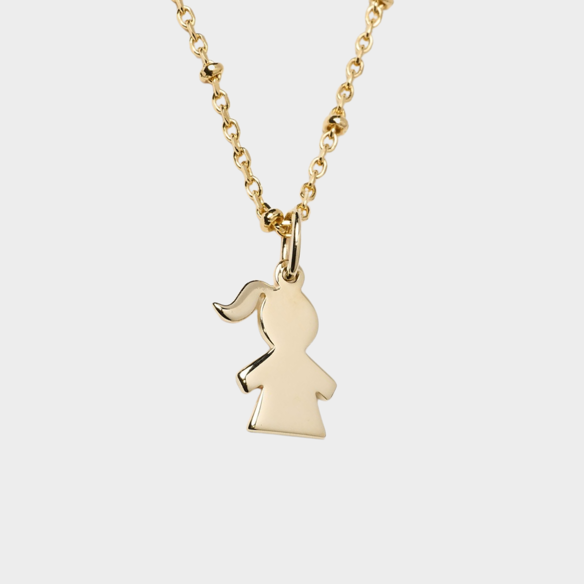 Collier 1 mini breloque sur chaîne perlée plaqué or