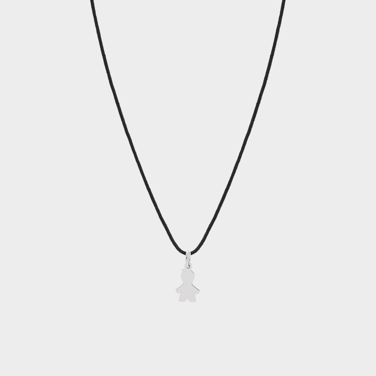 Collier 1 mini breloque sur lien coton argent
