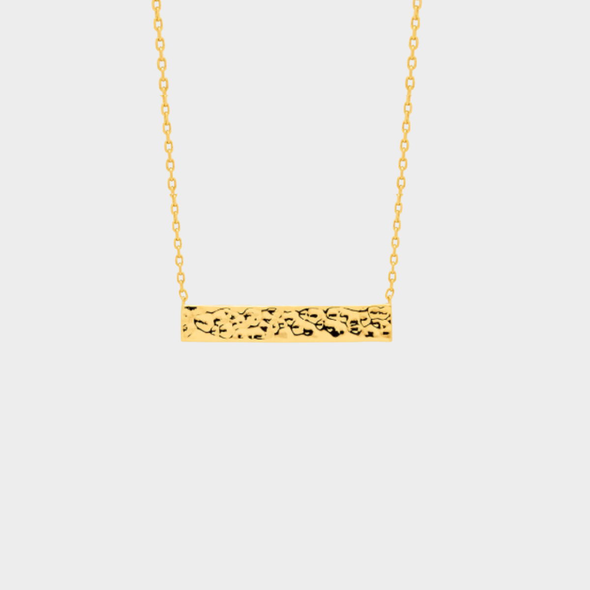 Collier gourmette martelée plaqué or