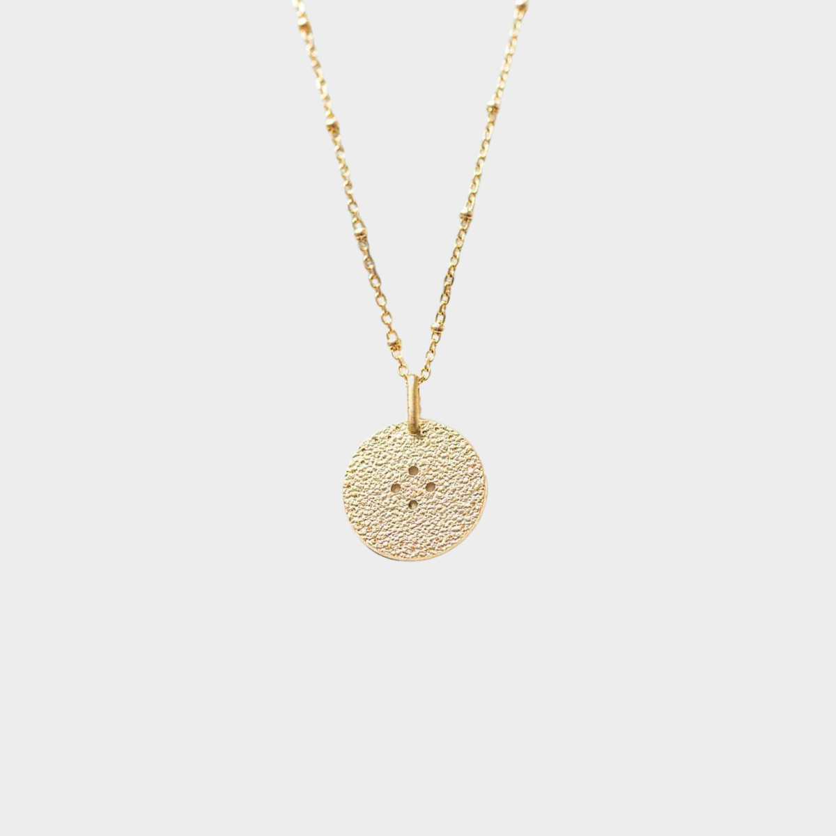 Collier médaille Hélios sur chaîne perlée plaqué or