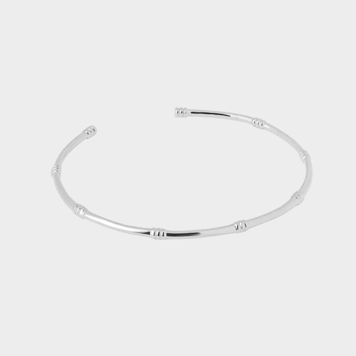Jonc Bambou argent 