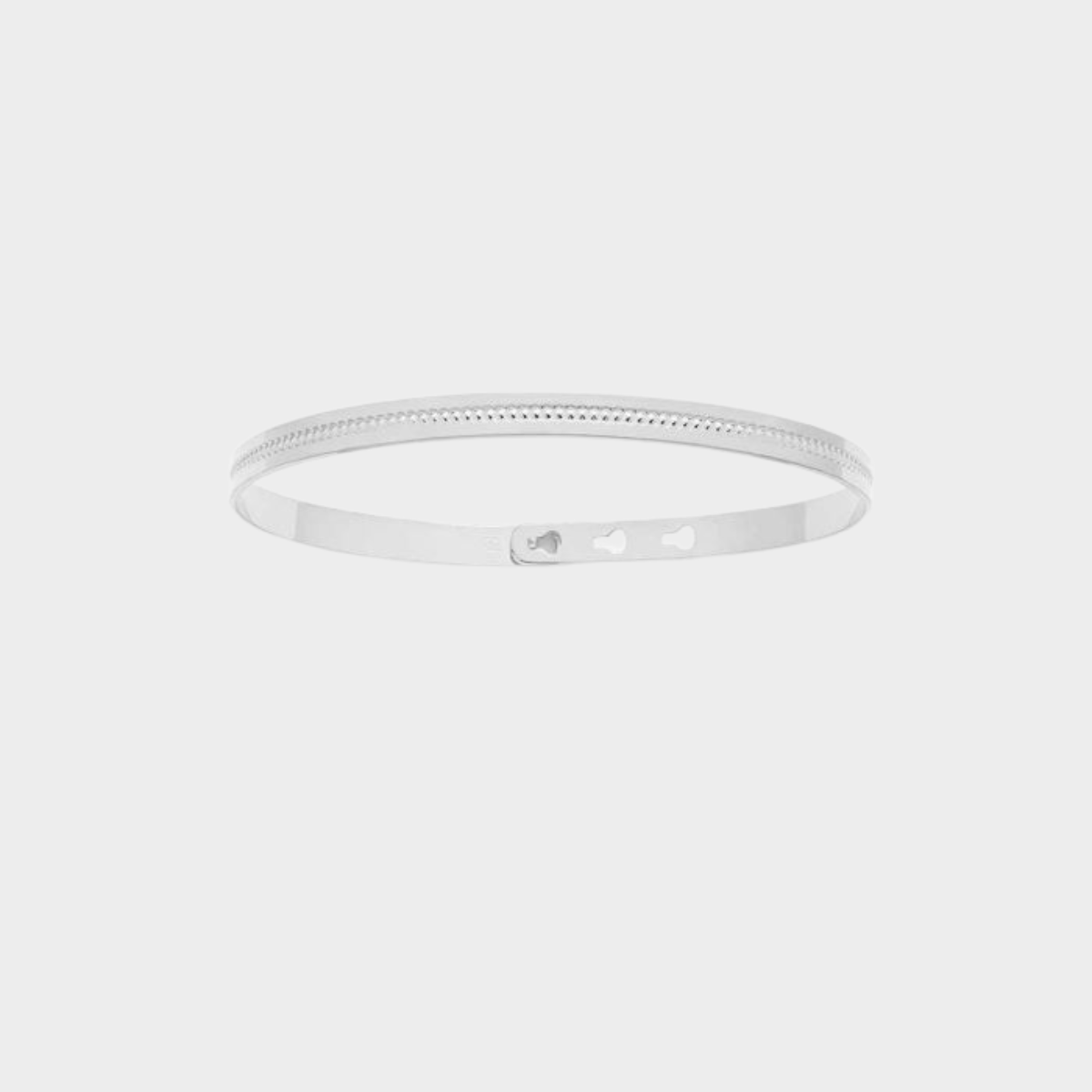 Jonc double perles argent