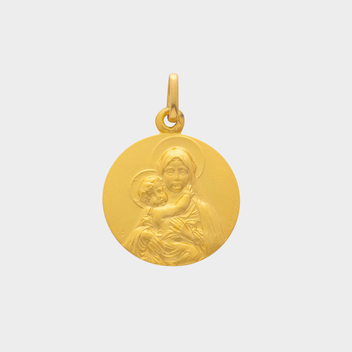 Médaille Vierge mère, or 18 carats, chaîne or 18 carats en option