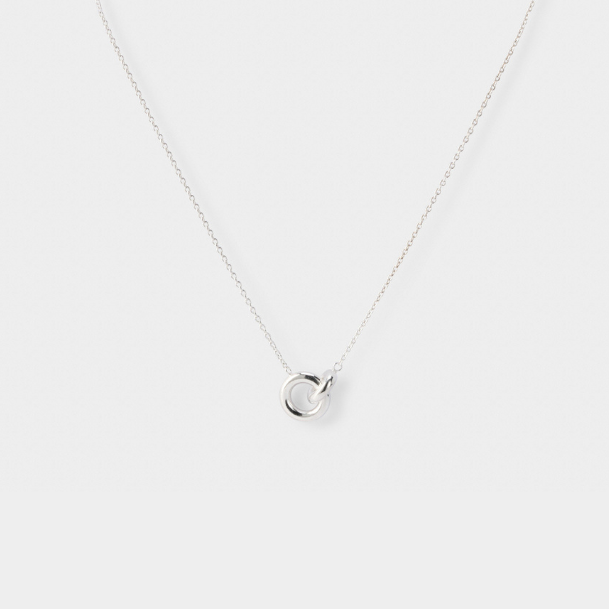 Collier anneaux bombés entrelacés argent