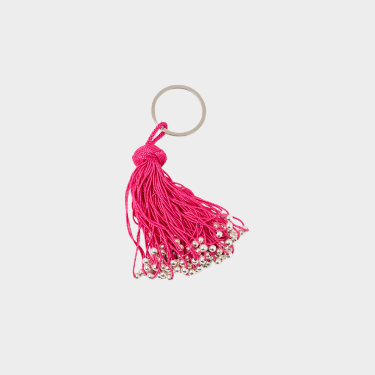 Porte-clés pompon fuchsia