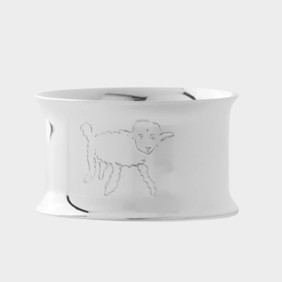 Rond de serviette le Petit Prince "Le mouton" métal argenté
