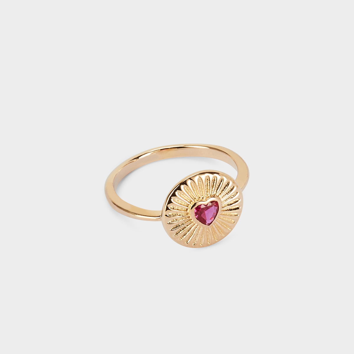 Bague cœur battant plaqué or