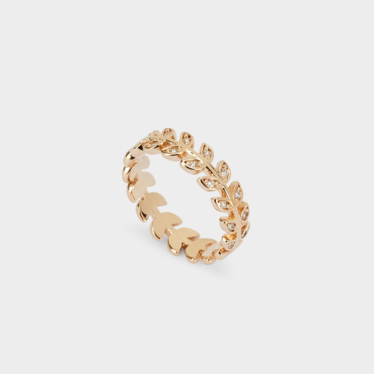 Bague épis pavés plaqué or