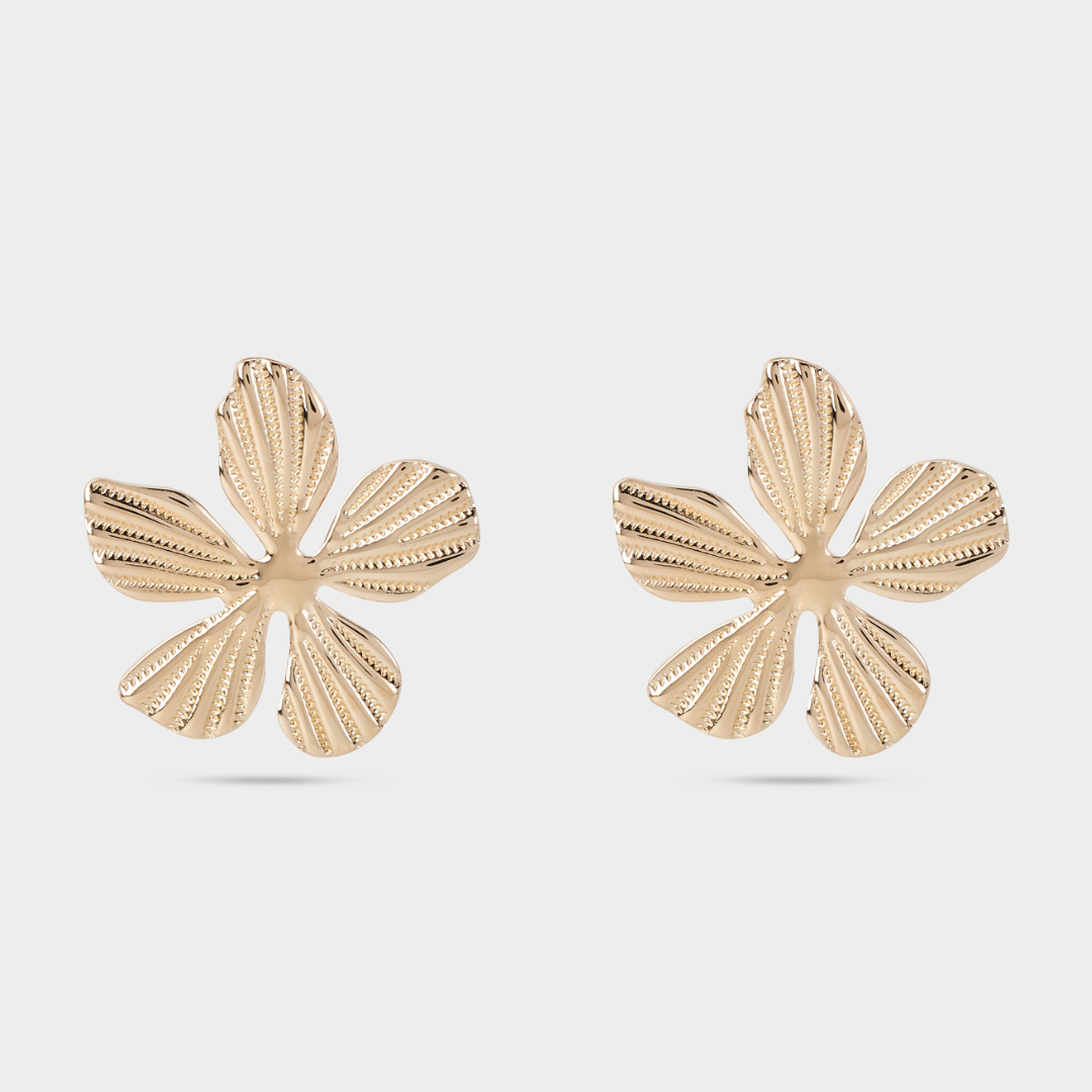 Boucles d'oreilles Flore plaqué or