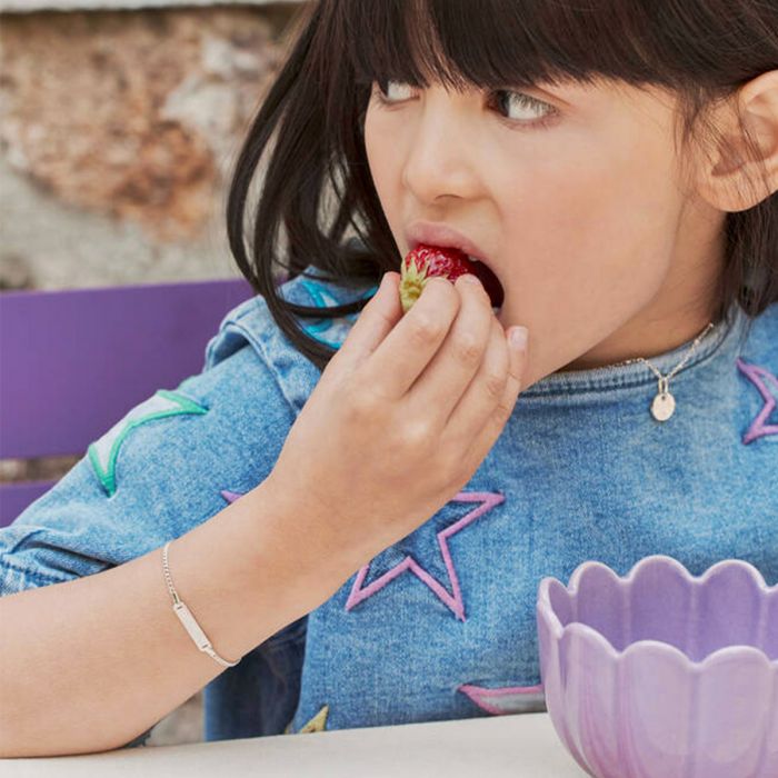 Bracelet Gourmette enfant sur chaîne maille cheval argent