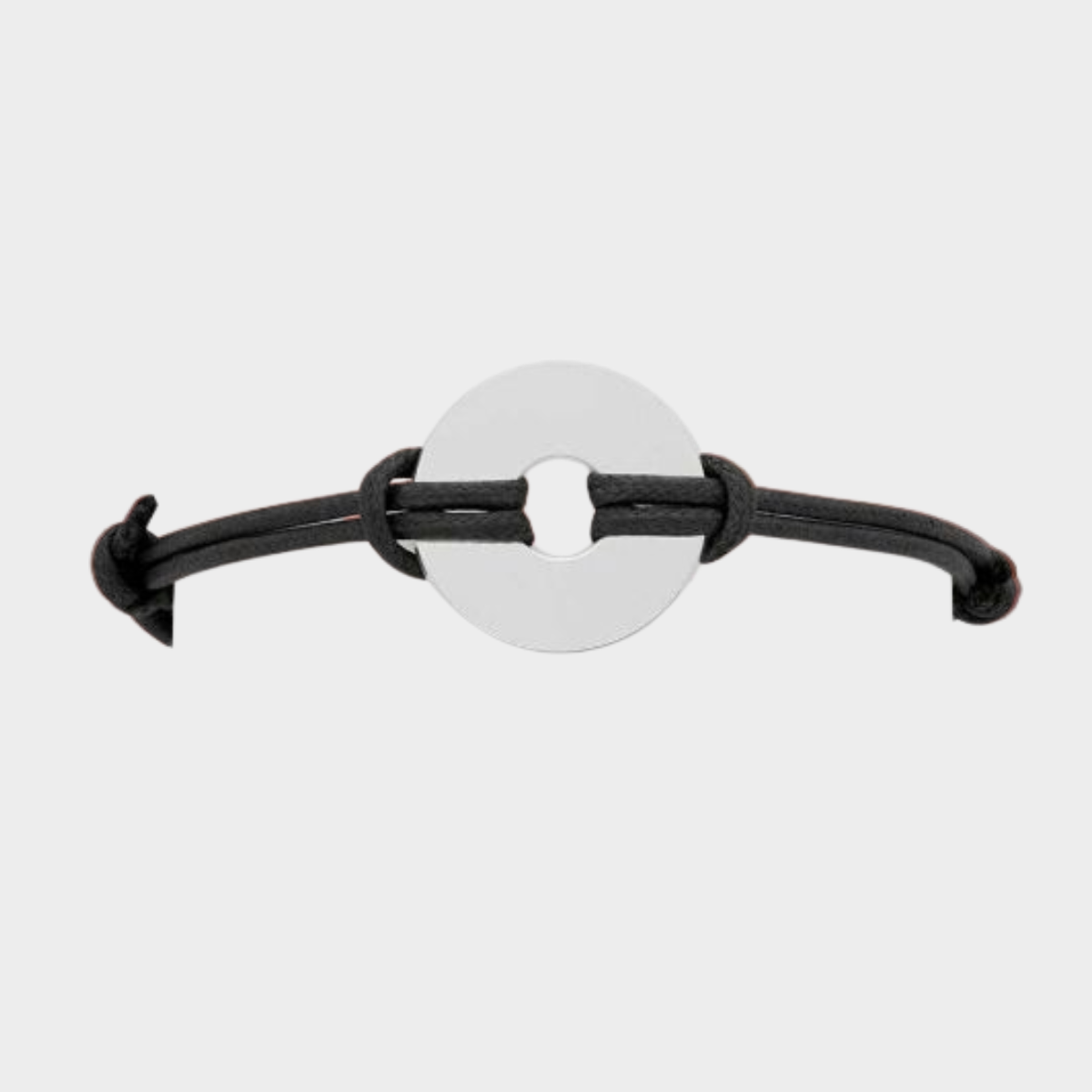 Bracelet petite cible pour homme sur lien coton ciré