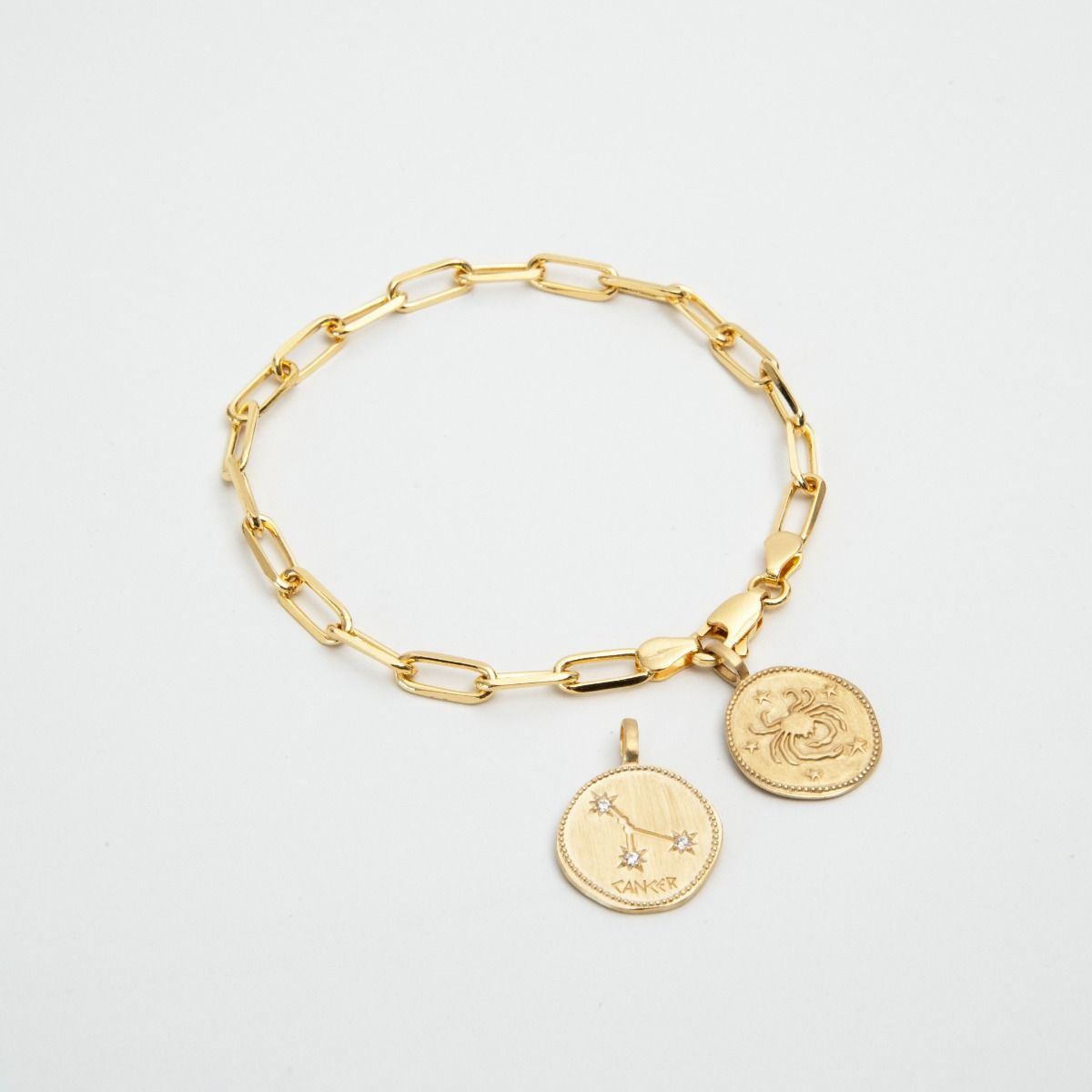 Bracelet signe astrologique Cancer plaqué or