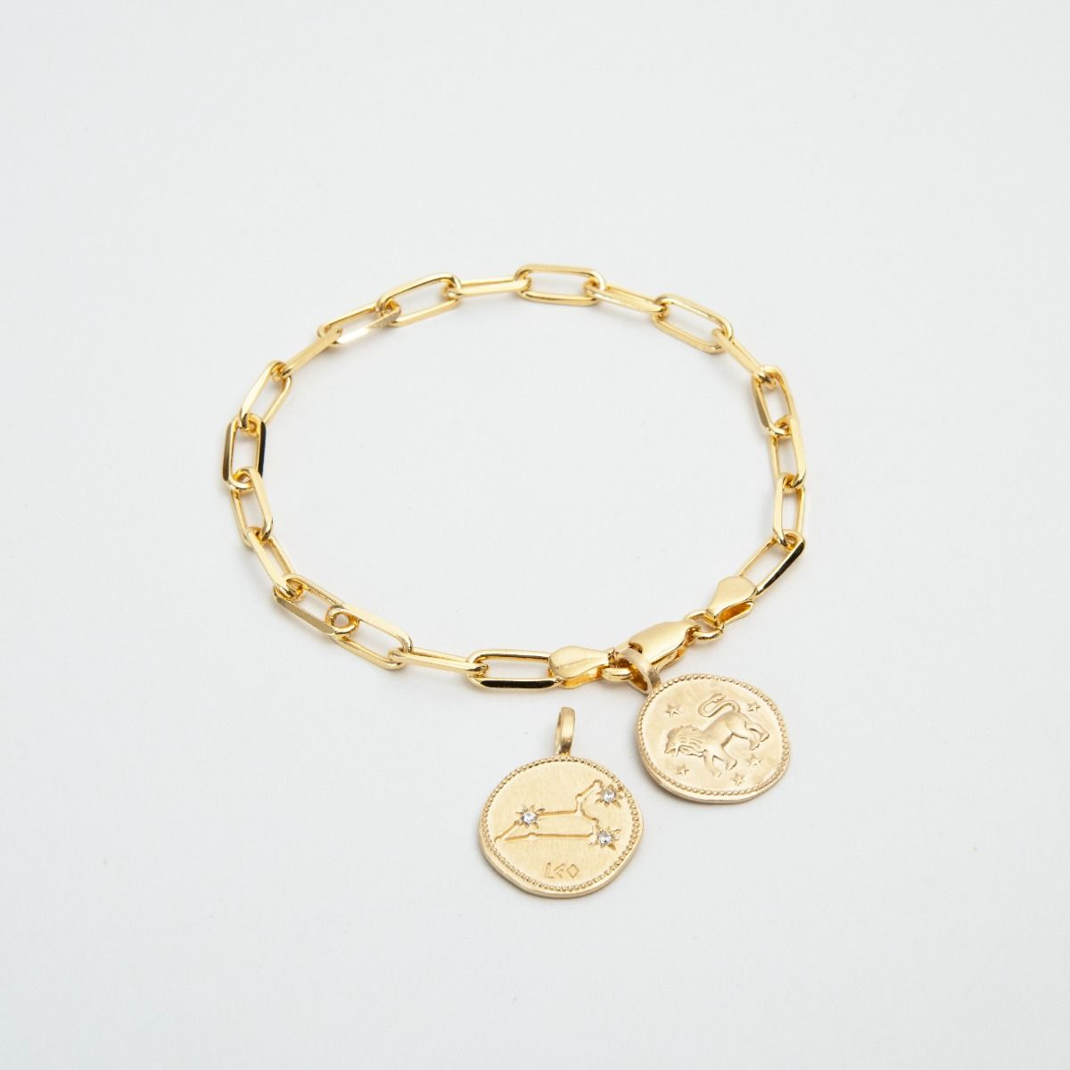 Bracelet signe astrologique Lion plaqué or