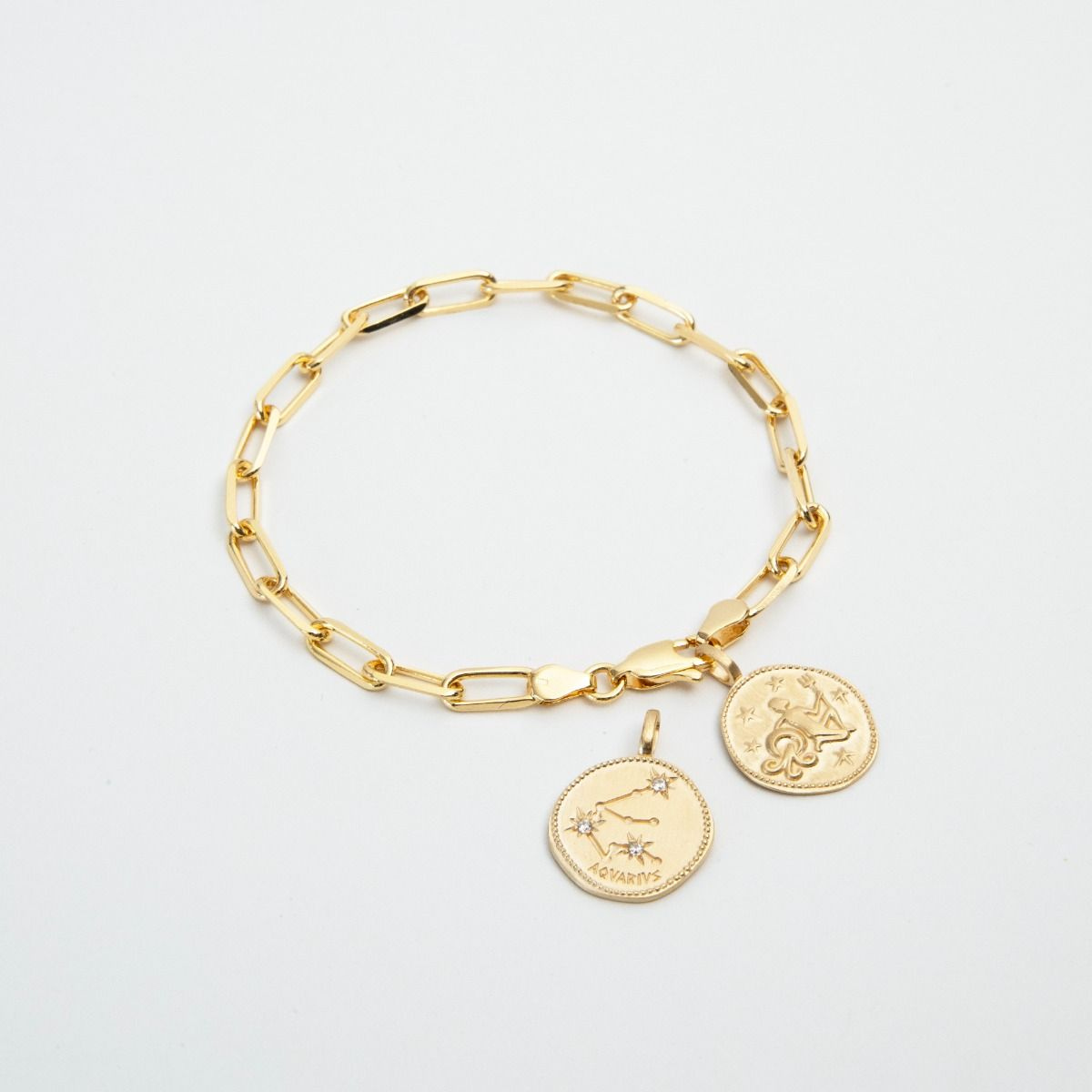 Bracelet signe astrologique Verseau plaqué or