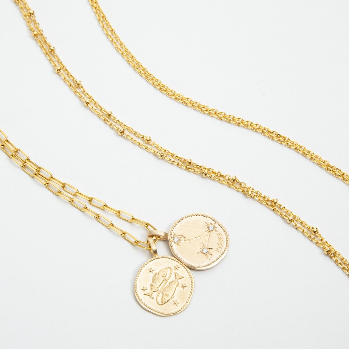 Collier signe astrologique Poissons plaqué or