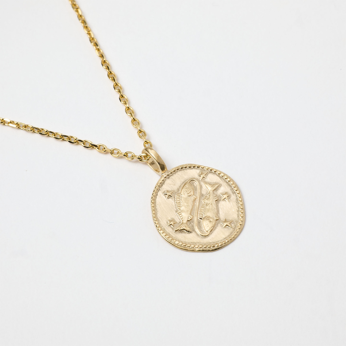 Collier signe astrologique Poissons plaqué or