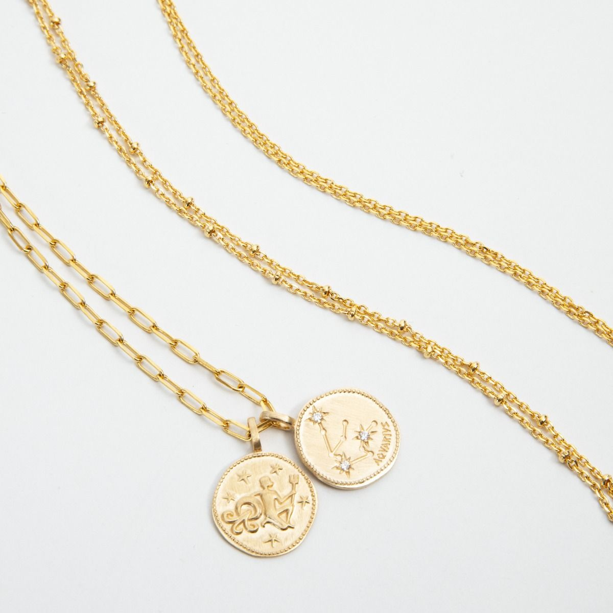 Collier signe astrologique Verseau plaqué or