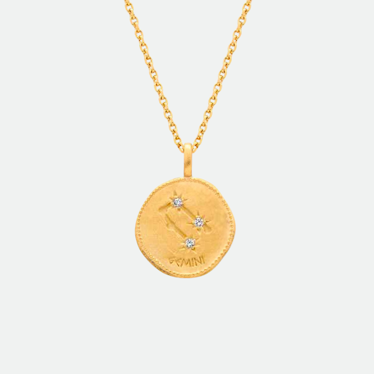 Collier signe astrologique Gémeaux plaqué or