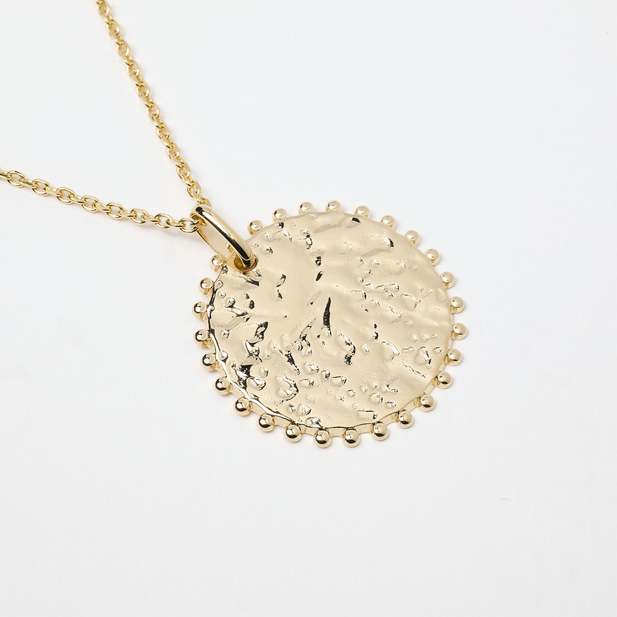 Collier grande médaille Sun sur chaîne forçat plaqué or