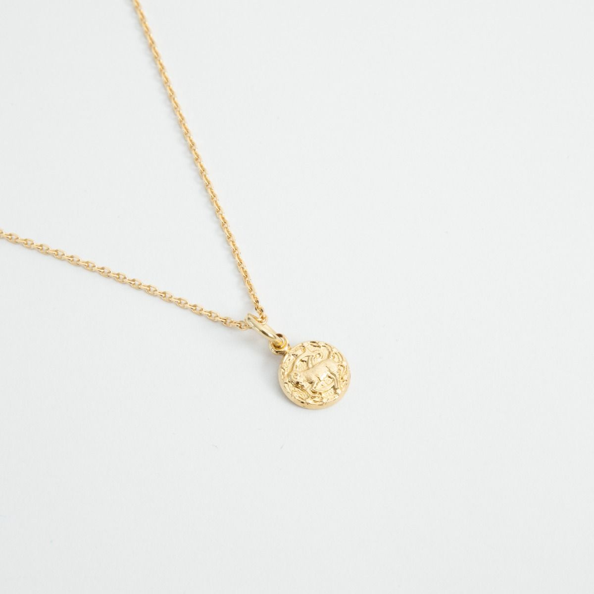 Collier mini zodiaque sur chaîne forçat plaqué or