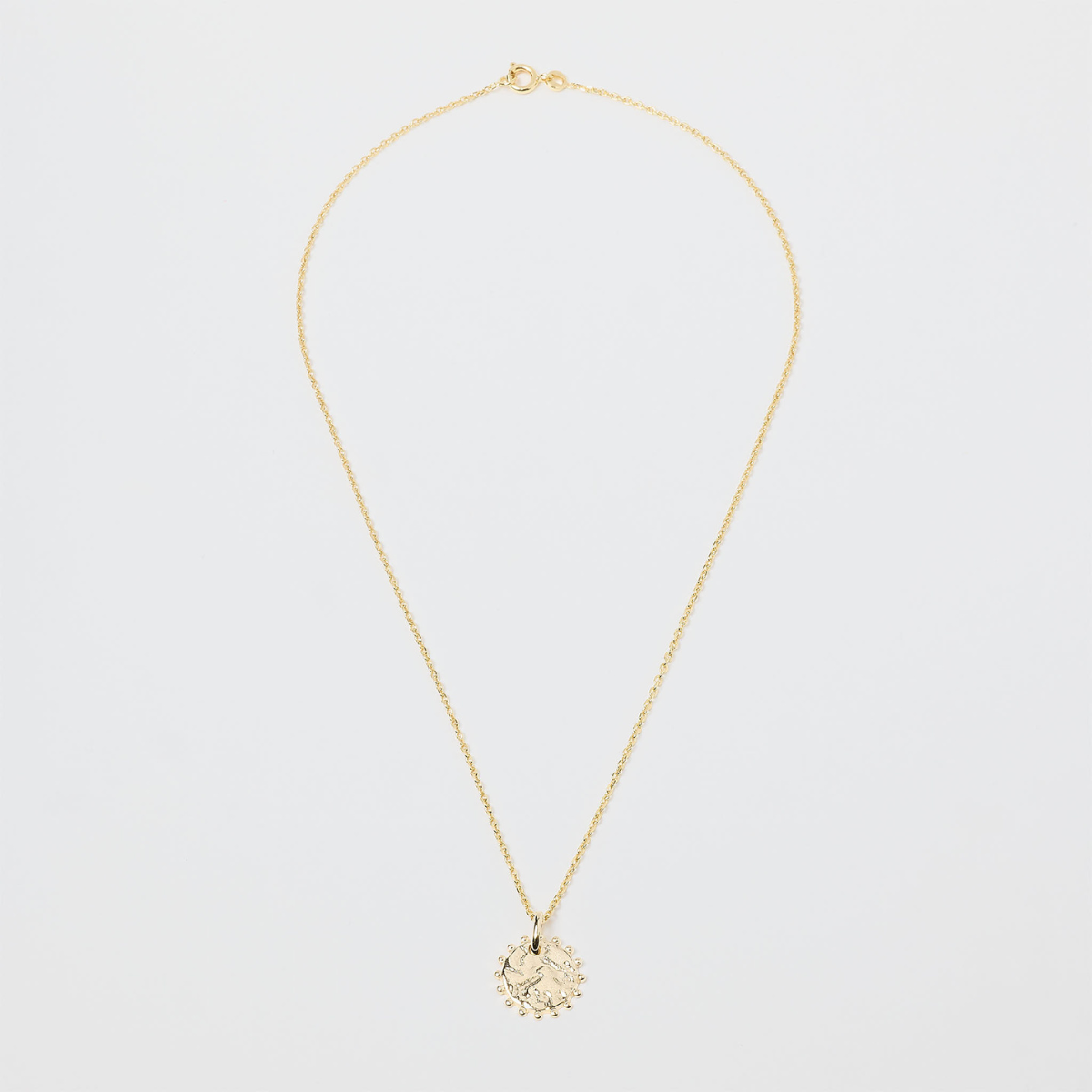 Collier petite médaille Sun sur chaîne forçat plaqué or