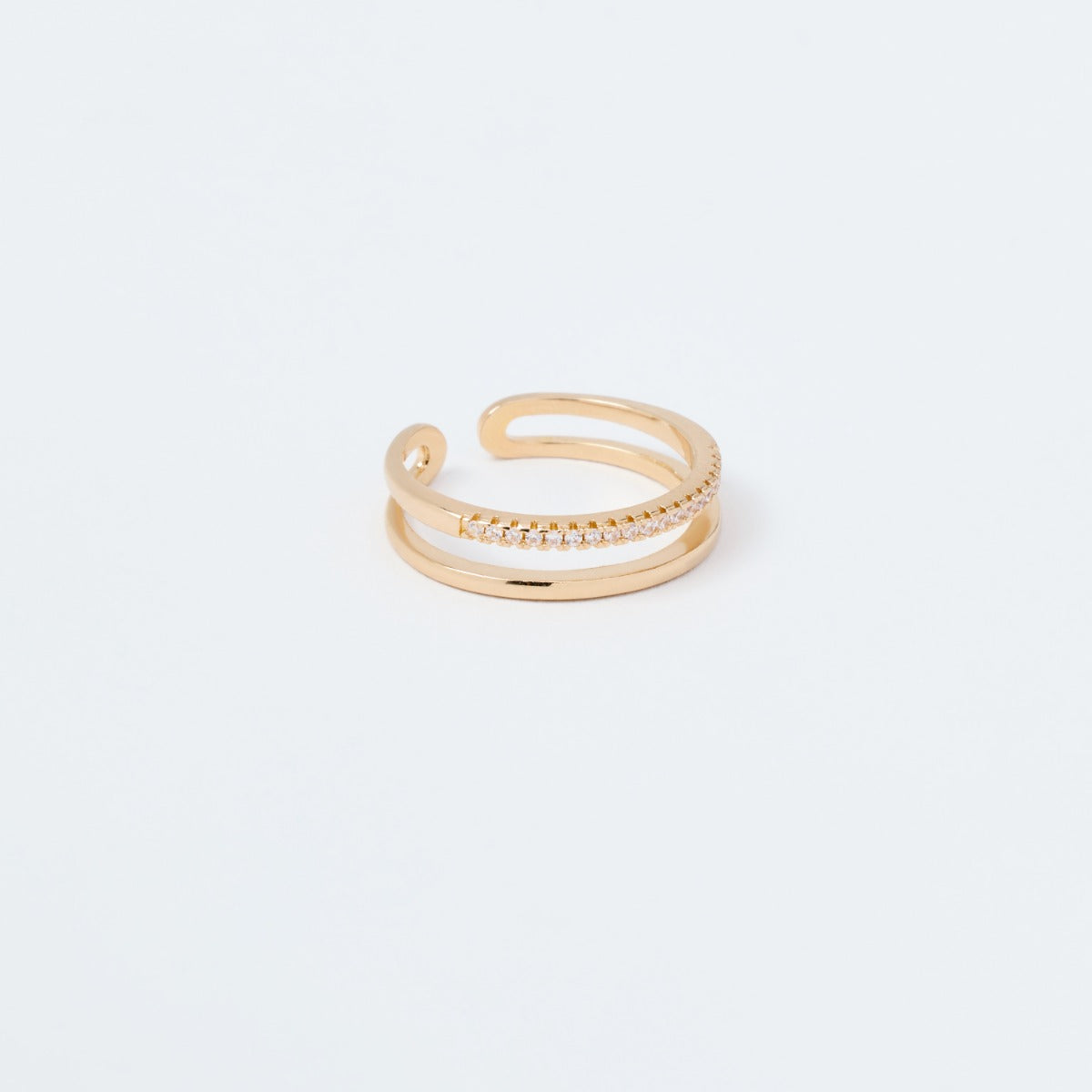 Bague Pure et brillants ajustable plaqué or