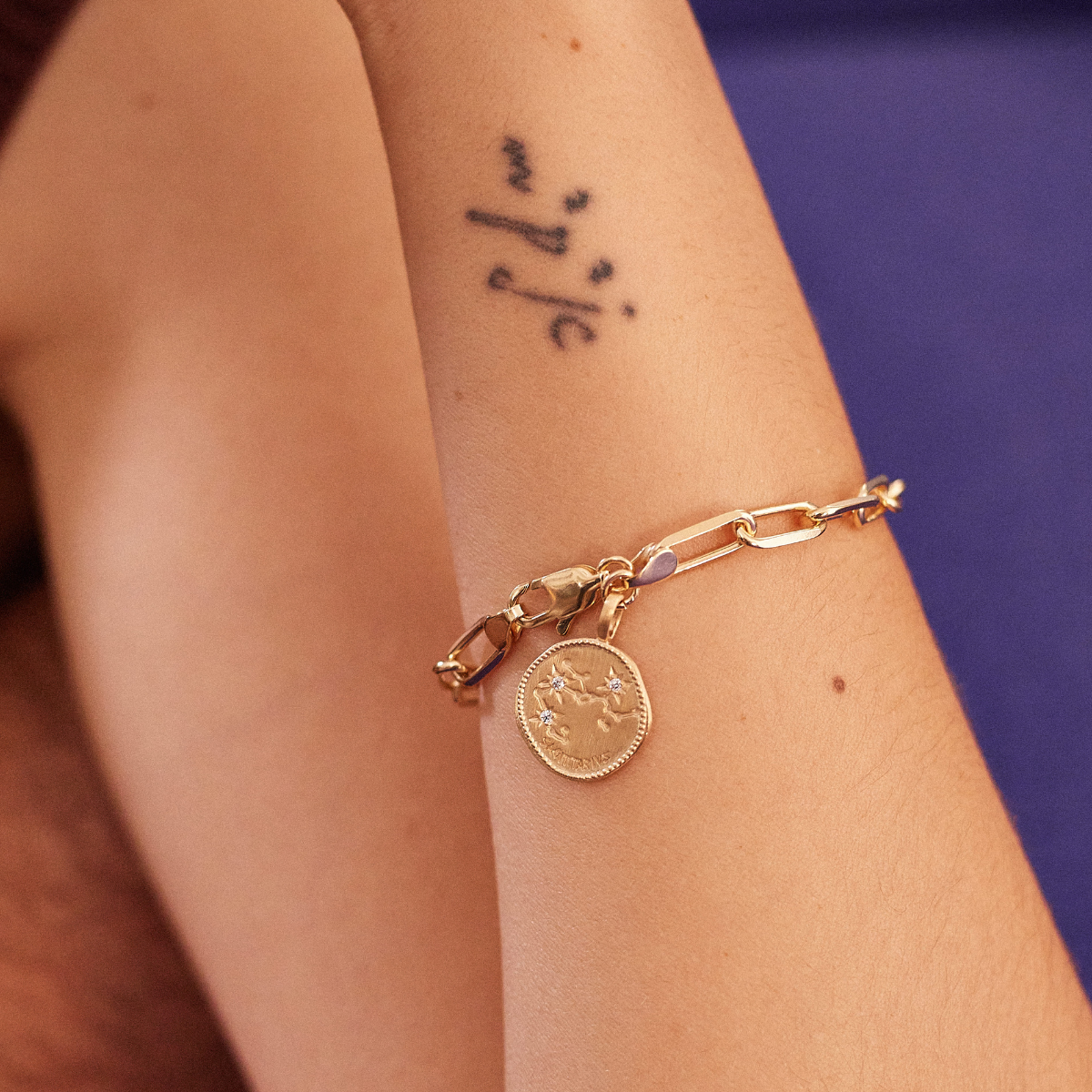 Bracelet signe astrologique Sagittaire plaqué or