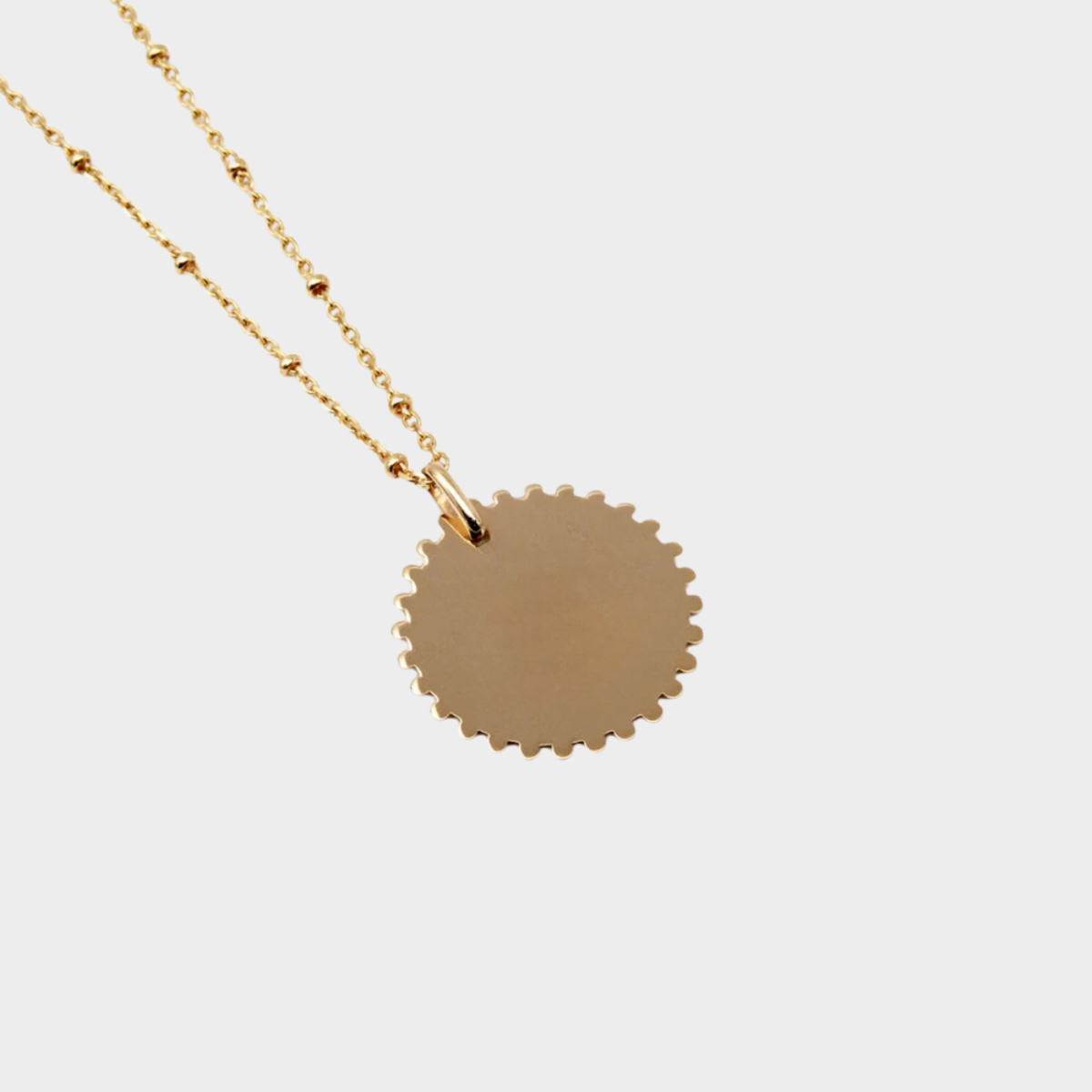 Collier mantra plaqué or – Médaille Sun